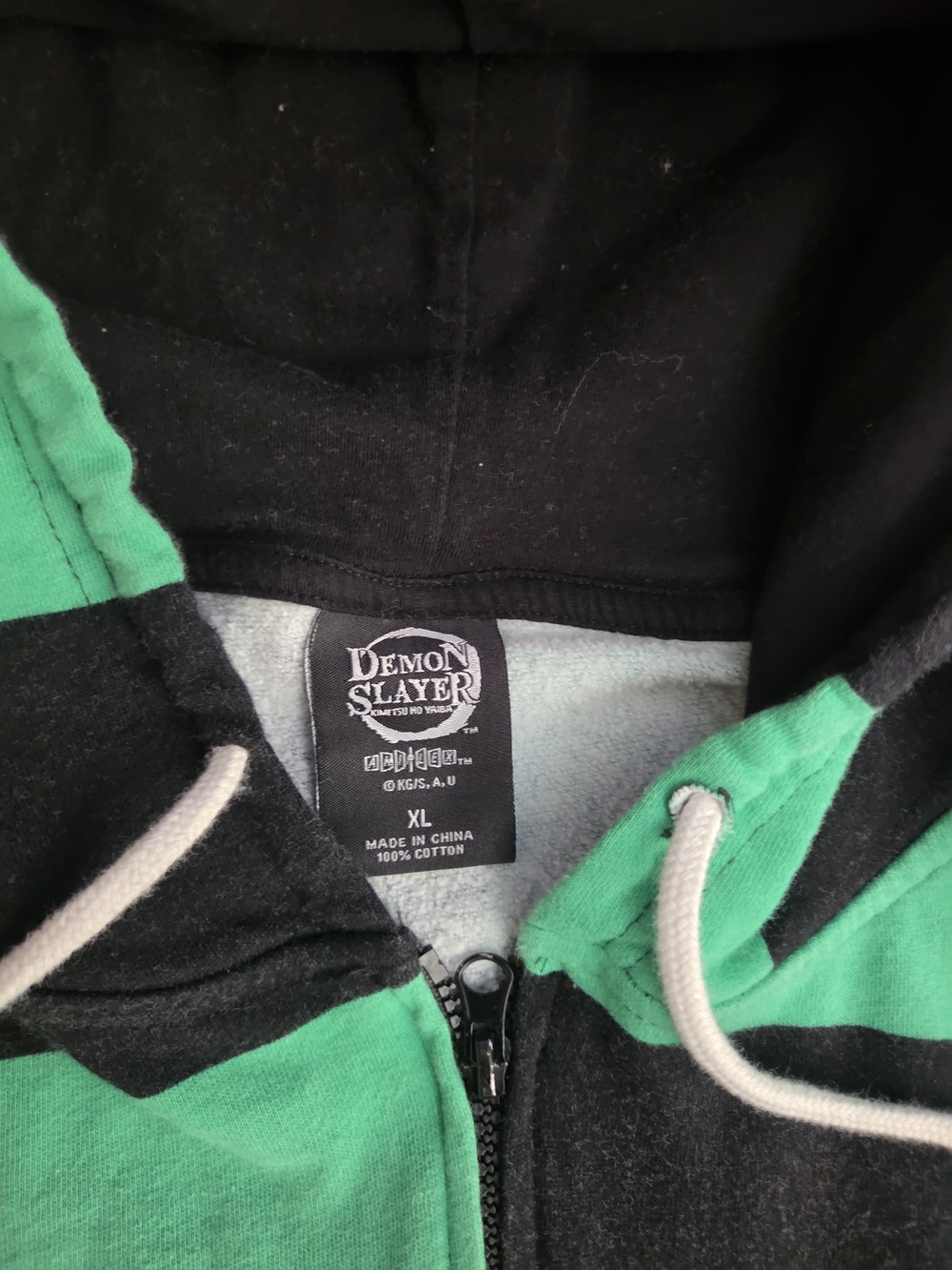 Y2K Demon Slayer Anime Checked Zip Up Hoodie - Picture 2 of 9